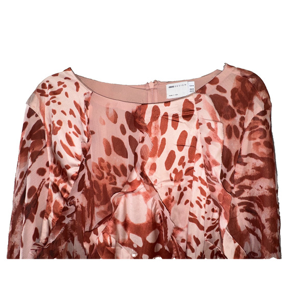 New Asos Pink Ruffle Animal Print Long Sleeve Maxi Dress Size (US)24 - Picture 3 of 14